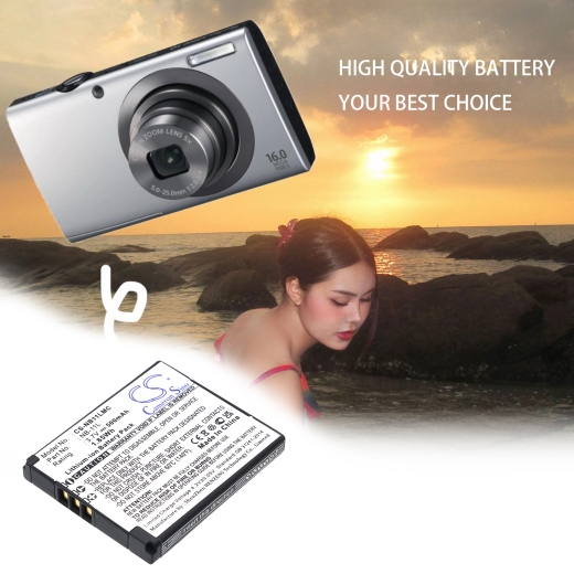 3.7V 500mAh Li-ion Akku f.:Canon Model: NB-11L, NB-11LH, ELPH 110 HS, ELPH 340 HS, IXUS 133, IXUS 125, IXUS 125 HS, IXUS 125HS, IXUS 127, IXUS 130,