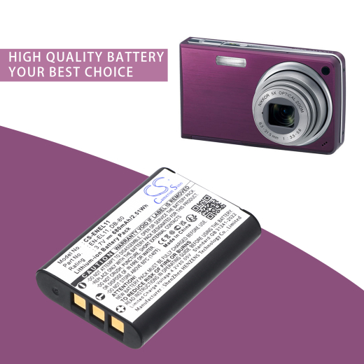 3.7V 680mAh/2.5Wh Li-ion Akku f.:NIKON Model: EN-EL11, Coolpix S550, Coolpix S560