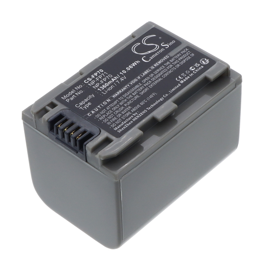 7.4V 1360mAh Li-ion Akku f.:Sony Model: NP-FP60, NP-FP70, NP-FP71, DCR-DVD105, DCR-DVD105E, DCR-DVD203, DCR-DVD205, DCR-DVD205E, DCR-DVD305, DCR-DVD4