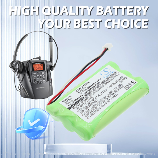 3.6V 850mAh/3.0Wh Ni-MH Akku f.:Plantronics Model: 6342101, 63421-01, CT11, CT12