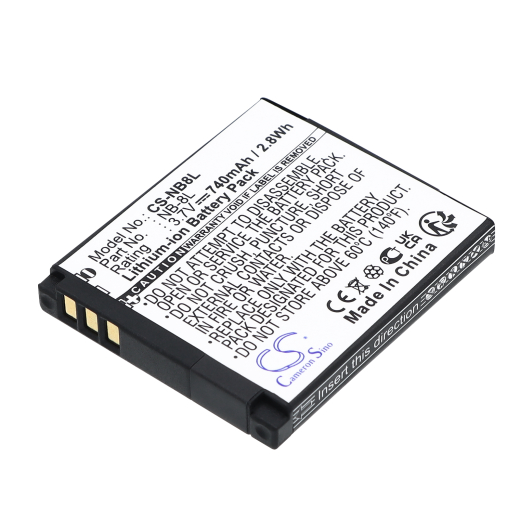 3.7V 740mAh Li-ion Akku f.:Canon Model: NB-8L, PowerShot A2200, PowerShot A3000, PowerShot A3000 IS, PowerShot A3100, PowerShot A3100 IS