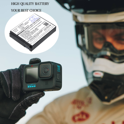 3.7V 1100mAh/4.07Wh Li-ion Akku f.:GoPro Model: ABPAK-001, AHDBT-001, AHDBT-002, HD Helmet Hero, HD Hero, HD Hero 2, HD Hero 960, HD Hero Naked, HD M