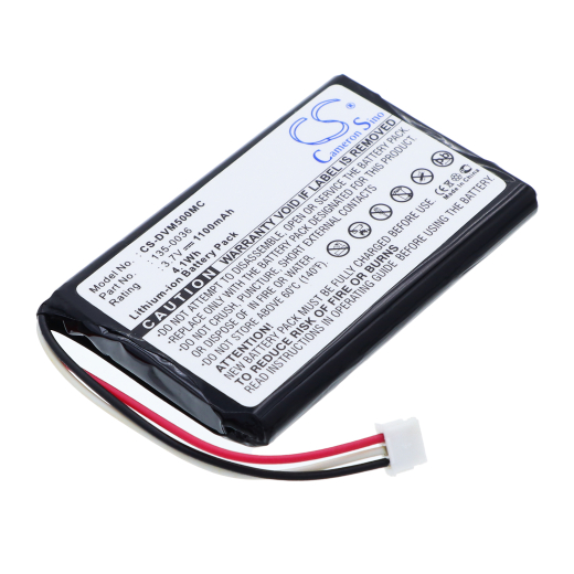 3.7V 1100mAh Li-ion Akku f.:Digital Ally Model: 135-0036, DV-500ULTRA, DVB-500, DVM-500 Plus, DVM-500PL, DVM-750