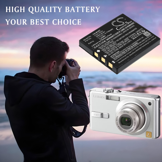 3.7V 710mAh Li-ion Akku f.:Panasonic Model: CGA-S004, CGA-S004A, CGA-S004A/1B, CGA-S004E/1B, DMW-BCB7, DMC-FX2B, DMC-FX2EBS, DMC-FX2EG-S, DMC-FX2S, D