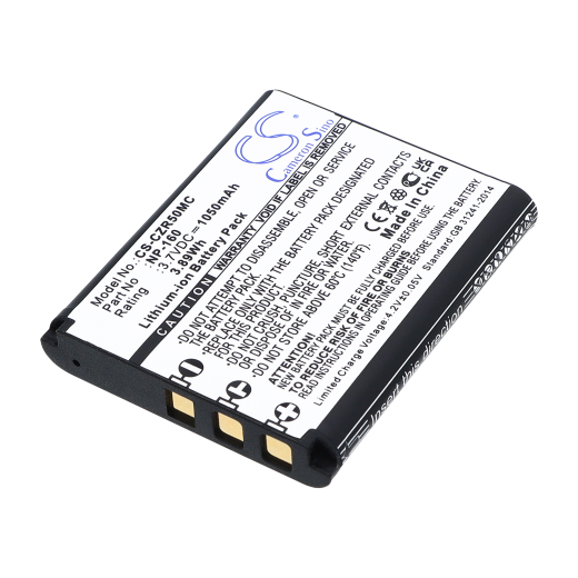 3.7V 1050mAh / 3.89Wh Li-ion Akku f.:Casio Model: NP-160, Exilim EX-FC500, Exilim EX-ZR50, Exilim EX-ZR55, Exilim EX-ZR60, Exilim EX-ZS220