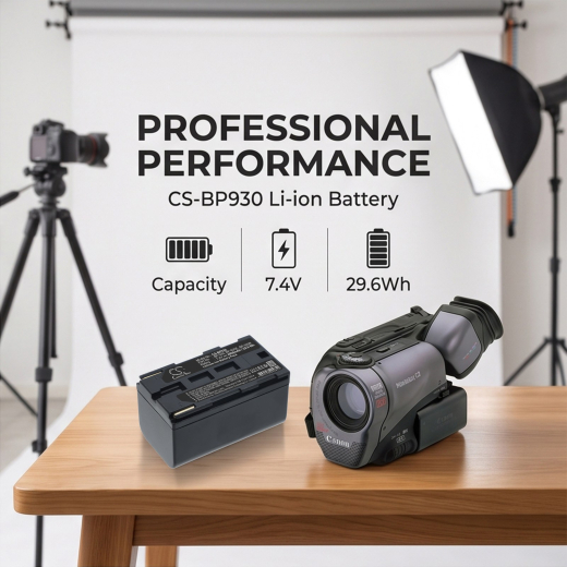 7.4V 4000mAh Li-ion Akku f.:Canon Model: BP-930, BP-930E, BP-930R, C2, DM-MV1, DM-MV10, E1, E2, E30, ES300V, ES4000, ES410V, ES420V, ES50, ES5000, ES