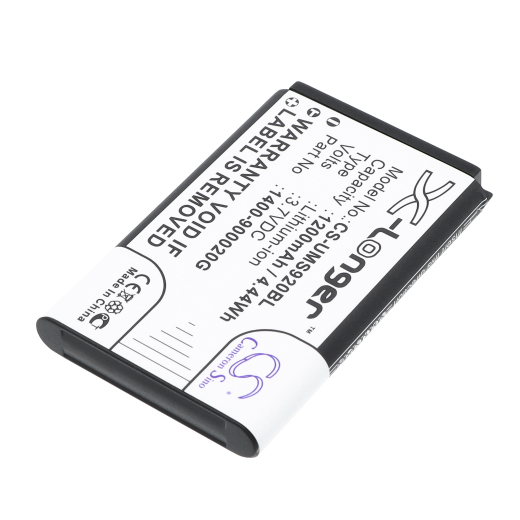 3.7V 1200mAh / 4.44Wh Li-ion Akku f.:Unitech Model: 1400-900020G, MS920