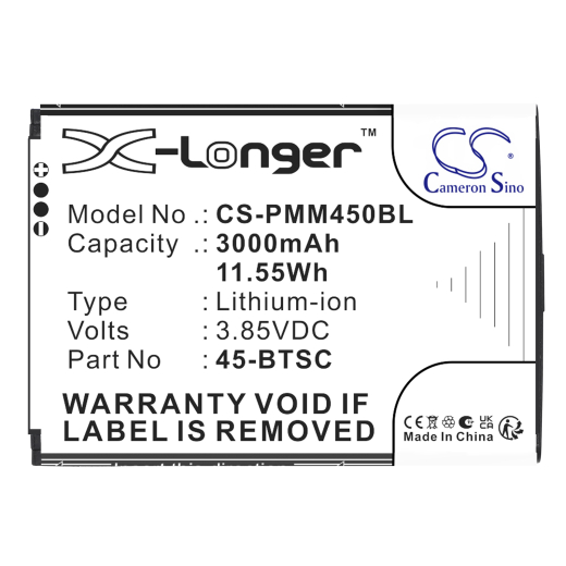 3.85V 3000mAh / 11.55Wh Li-ion Akku f.:Point Mobile Model: 45-BTSC, PM45