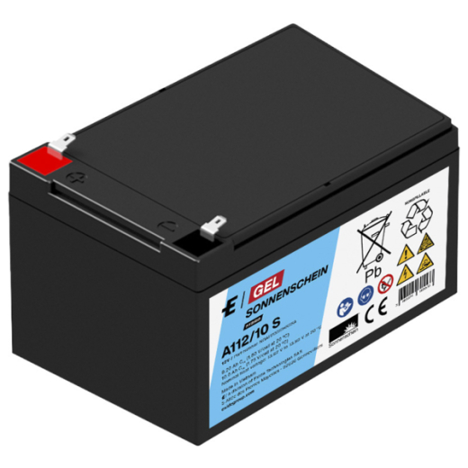 Sonnenschein Blei-Akku A112/10 S Gel 13 12 V / 10 Ah Longlife VRLA Akku mit Faston 4,8 mm