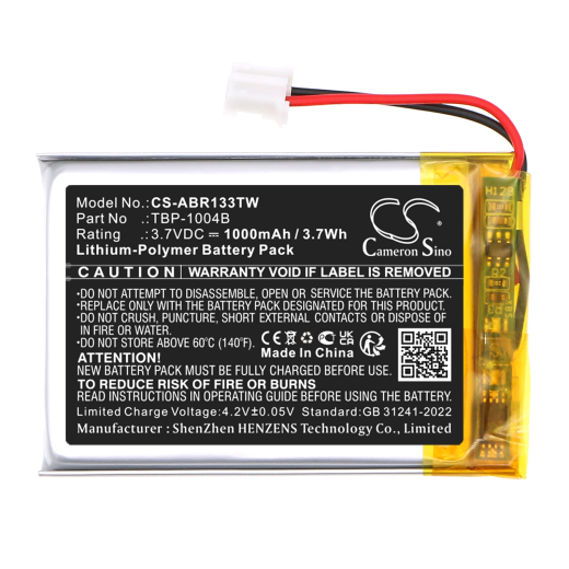 3.7V 1000mAh / 3.7Wh Li-Polymer Akku f.:Albrecht Model: TBP-1004B, Bambini, Reer 50133 Care and talk, Tectalk Float