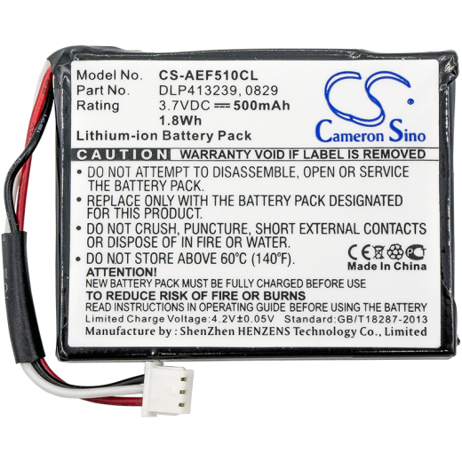 3.7V 500mAh / 1.85Wh Li-ion Akku f.:Texet Model: 0837, DLP413239, TX-D7950