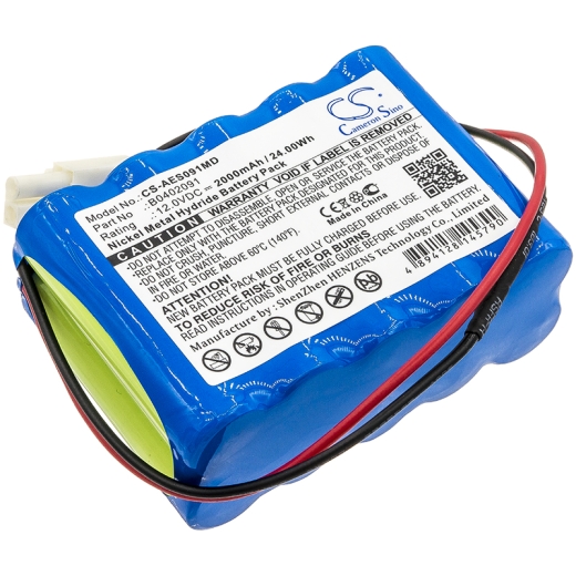 12.0V 2000mAh / 24.00Wh Nickel-Metallhydrid Akku für: Aeonmed Model: B0402091