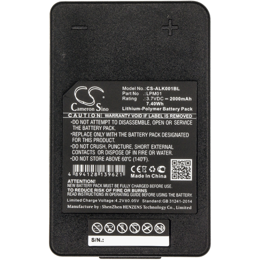 3.7V 2000mAh / 7.40Wh 2000mAh / 7.40Wh Akku f.:Autec Model: LPM00LI, LPM01, LPM01LI, R0BATT00E10A0, LK NEO, R0BATT00E13A0 2000mAh / 7.40Wh
