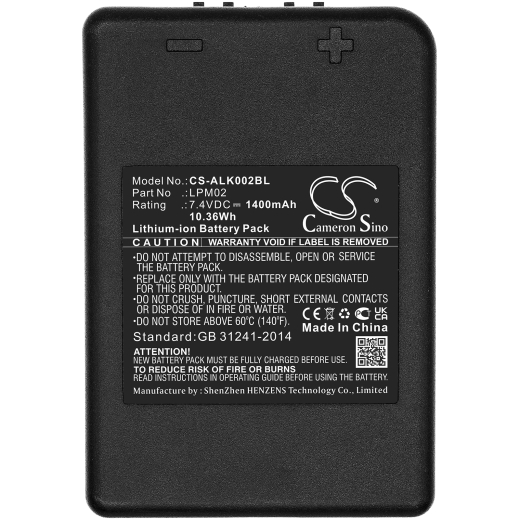 7.4V 1400mAh / 10.36Wh 1400mAh / 10.36Wh Akku f.:Autec Model: LPM02, R0BATT00E08A0, AJM, AJR, AJS, DJL, DJM, DJR, DJS, Dynamic, FJL, FJM, FJR, FJS, F