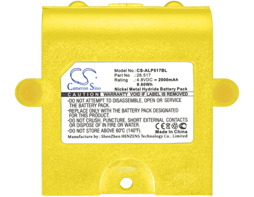 4.8V 2000mAh / 9.60Wh 2000mAh / 9.60Wh Akku f.:Apollo Model: 26.517, 26.517 2000mAh / 9.60Wh