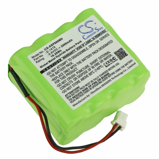 9.6V 2000mAh / 19.20Wh Nickel-Metallhydrid Akku für: Medima Model: 120049, Syringe pump S2