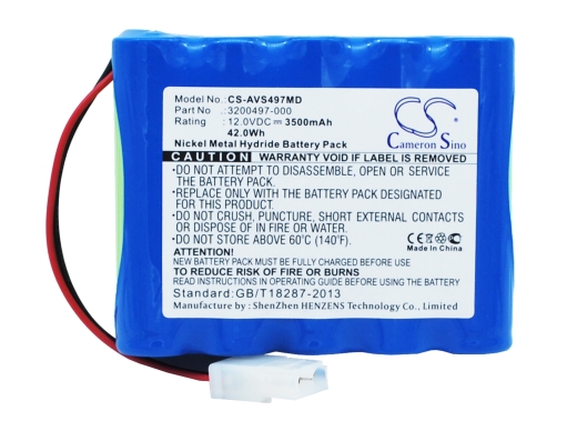 12.0V 3500mAh / 42.00Wh Nickel-Metallhydrid Akku für: CareFusion Model: 16048, 21542