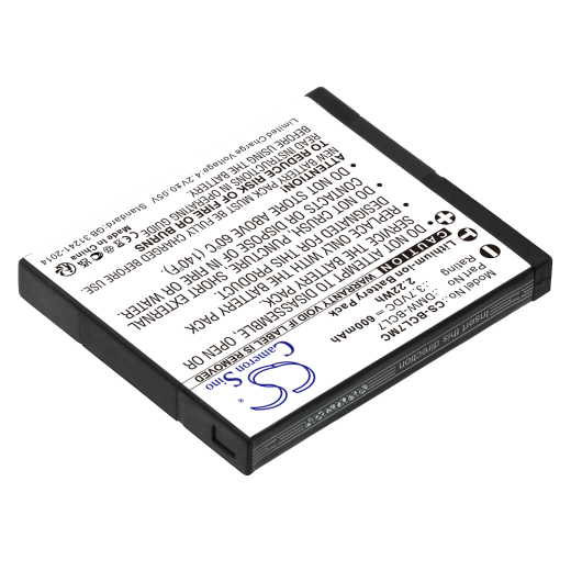 3.7V 600mAh/2.22Wh Li-ion Akku f.:Panasonic Model: DMW-BCL7, DMW-BCL7E, Lumix DMC-F5, Lumix DMC-F5K, Lumix DMC-F5P, Lumix DMC-F5S, Lumix DMC-FH10, Lu