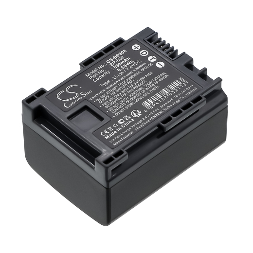 7.4V 890mAh / 6.59Wh Li-ion Akku f.:Canon Model: 2740B002, BP-808, FS10, FS100, FS11, FS40, FS400, VIXIA HF G10, VIXIA HF G20, VIXIA HF G30, VIXIA HF