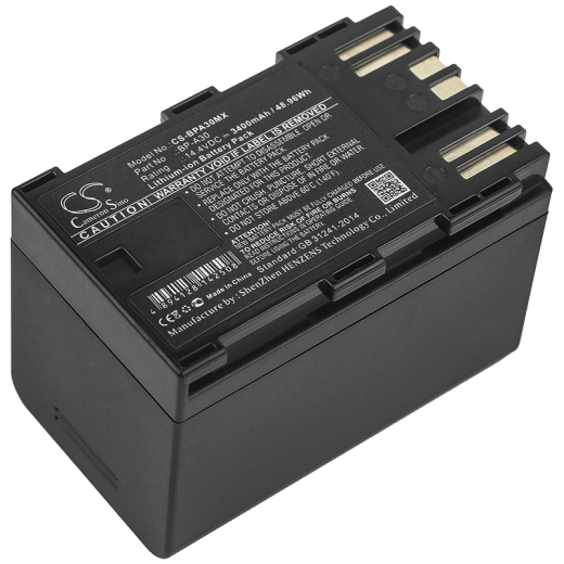 14.4V 3400mAh / 48.96Wh Li-ion Akku f.:Canon Model: BP-A30, CA-CP200L, EOS C200, EOS C200 PL, EOS C200B, EOS C300 Mark II, EOS C300 Mark II PL, XF705
