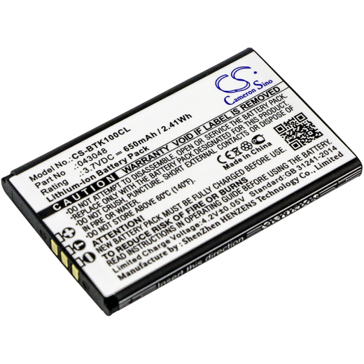 3.7V 650mAh / 2.41Wh Li-ion Akku f.:BT Model: 043048, Elements 1K