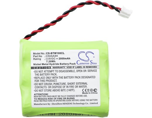 3.6V 2000mAh / 7.20Wh Ni-MH Akku f.:BT Model: C50AA3H, Airway