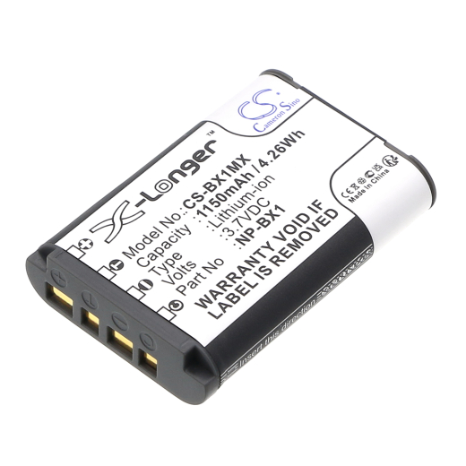 3.7V 1150mAh / 4.26Wh Li-ion Akku f.:Sony Model: NP-BX1, Cyber-shot DSC-HX300, Cyber-shot DSC-HX50, Cyber-shot DSC-HX50V, Cyber-shot DSC-HX50V/B, Cyb