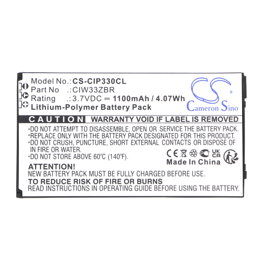 3.7V 1100mAh / 4.07Wh Li-Polymer Akku f.:Cisco Model: 7508000705, CIW33ZBR, Linksys WIP330, WIP330