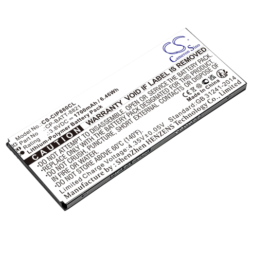 3.8V 1700mAh / 6.46Wh Li-Polymer Akku f.:Cisco Model: 74-102376-01, CP-BATT-8821, GP-S10-374192-010H, 8800