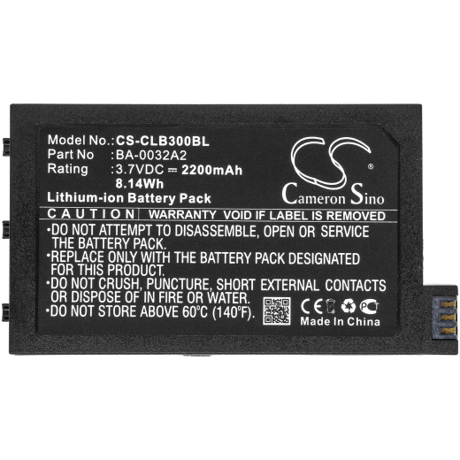 3.7V 2200mAh / 8.14Wh Li-ion Akku f.:CipherLAB Model: BA-0032A2, 9200, A929CFNLNN1U1, CP30, CP30-L