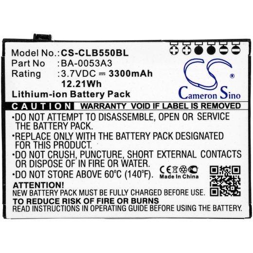 3.7V 3300mAh / 12.21Wh Li-ion Akku f.:CipherLab Model: BA-0053A3, CP50, CP55