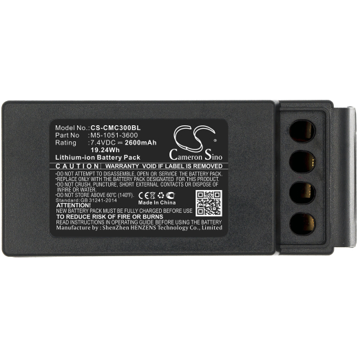 7.4V 2600mAh / 19.24Wh 2600mAh / 19.24Wh Akku f.:Cavotec Model: M5-1051-3600, M9-1051-3600 EX, MC-3, MC-3000 2600mAh / 19.24Wh