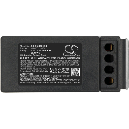 7.4V 3400mAh / 25.16Wh 3400mAh / 25.16Wh Akku f.:Cavotec Model: M5-1051-3600, M9-1051-3600 EX, MC-3, MC-3000 3400mAh / 25.16Wh