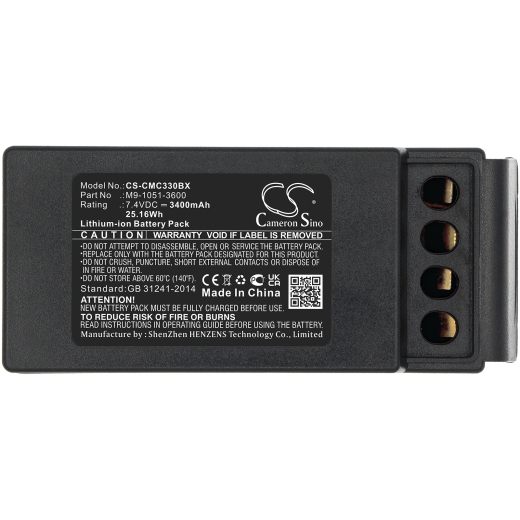 7.4V 3400mAh / 25.16Wh 3400mAh / 25.16Wh Akku f.:Cavotec Model: M9-1051-3600, MC-EX-BATTERY3, MC3300 3400mAh / 25.16Wh