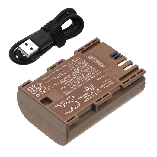 7.2V 2400mAh / 17.28Wh Li-ion Akku f.:Canon Model: LP-E6, LP-E6N, LP-E6NH, LP-E6P, 5D Mark III, EOS 5D Mark II, EOS 5D Mark III, EOS 5D Mark IV, EOS