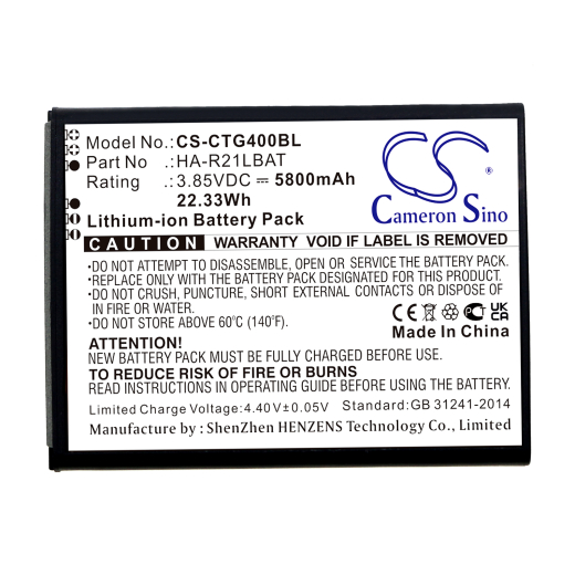 3.85V 5800mAh / 22.33Wh Li-ion Akku f.:Casio Model: HA-R21LBAT, IT-G400