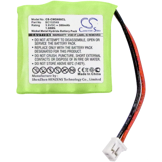 3.6V 300mAh / 1.08Wh Ni-MH Akku f.:Cable & Wireless Model: 1-32-125C, 300MAH0735, 85H, BC102549, CWD2000, CWD3000, CWD600, CWD700