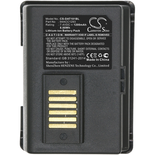 7.4V 1200mAh / 8.88Wh Li-ion Akku f.:Datalogic Model: 700165400, 94ACC1293, 94ACC1294, 001-101, JET