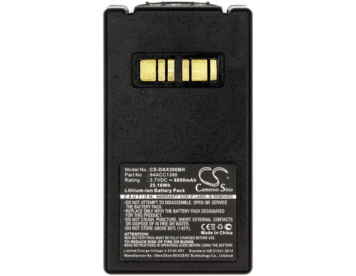 3.7V 6800mAh / 25.16Wh Li-ion Akku f.:Datalogic Model: 4ACC0046, 94ACC1386, BT-0016, BT-26, Falcon X3, Falcon X3 Plus, Falcon X3+, Falcon X4
