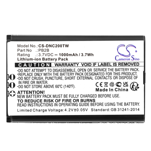 3.7V 1000mAh / 3.7Wh Li-ion Akku f.:Dynascan Model: PB2B, 2B