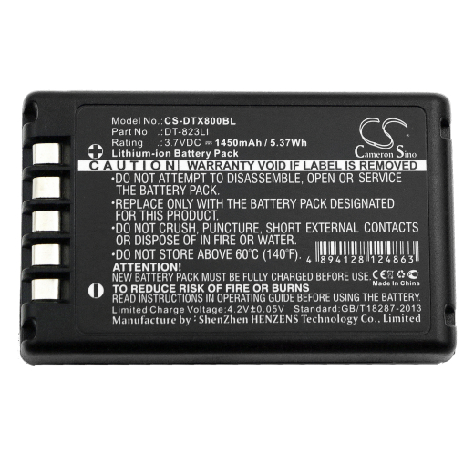 3.7V 1450mAh / 5.37Wh Li-ion Akku f.:Casio Model: DT-823LI, DT-800, DT-810