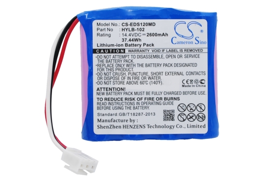 14.4V 2600mAh / 37.44Wh Li-Ionen Akku für: EDAN Model: 21.21.064149, HYLB-102, TWSLB-005