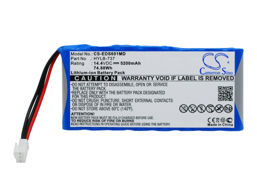 14.4V 5200mAh / 74.88Wh Li-Ionen Akku für: Burdick Model: TWSLB-004, SE-1200 Express EKG