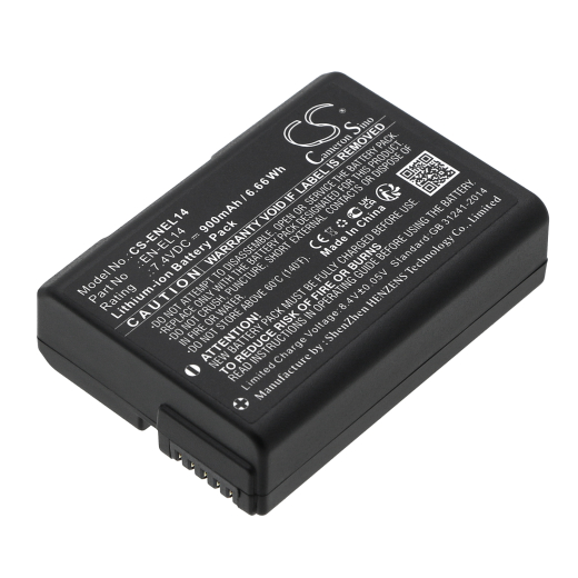 7.4V 900mAh / 6.66Wh Li-ion Akku f.:Nikon Model: EN-EL14, Coolpix P7000, Coolpix P7100, Coolpix P7700, Coolpix P7800, D3100, D3100 DSLR, D3200, D3200
