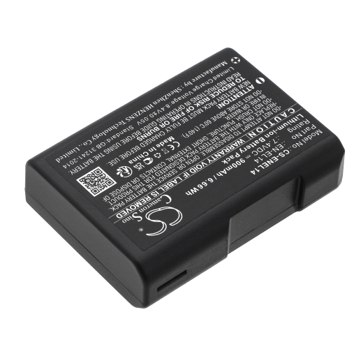 7.4V 900mAh / 6.66Wh Li-ion Akku f.:Nikon Model: EN-EL14, Coolpix P7000, Coolpix P7100, Coolpix P7700, Coolpix P7800, D3100, D3100 DSLR, D3200, D3200