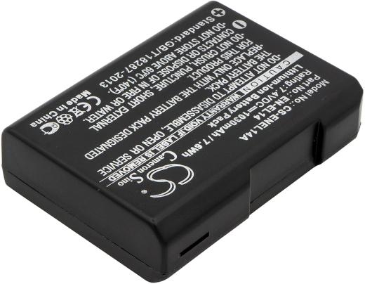 7.4V 1030mAh / 7.62Wh Li-ion Akku f.:Nikon Model: EN-EL14, Coolpix P7000, Coolpix P7100, Coolpix P7700, Coolpix P7800, D3100, D3100 DSLR, D3200, D320