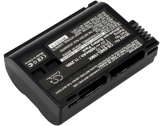 7.0V 1600mAh / 11.20Wh Li-ion Akku f.:Nikon Model: EN-EL15, EN-EL15A, EN-EL15B, EN-EL15c, 1 V1, Coolpix D7000, Coolpix D800, D500, D600, D610, D7000,