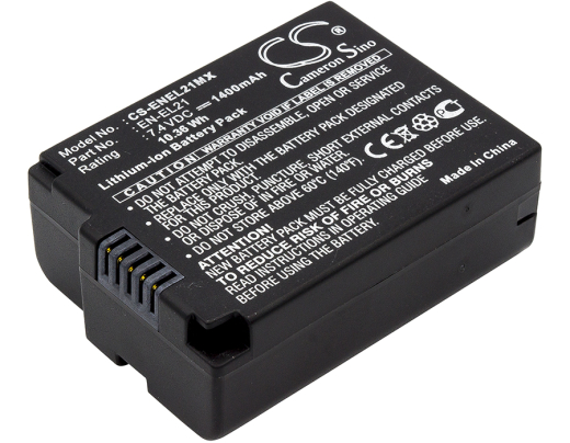 7.4V 1400mAh / 10.36Wh Li-ion Akku f.:Nikon Model: EN-EL21, 1 V2