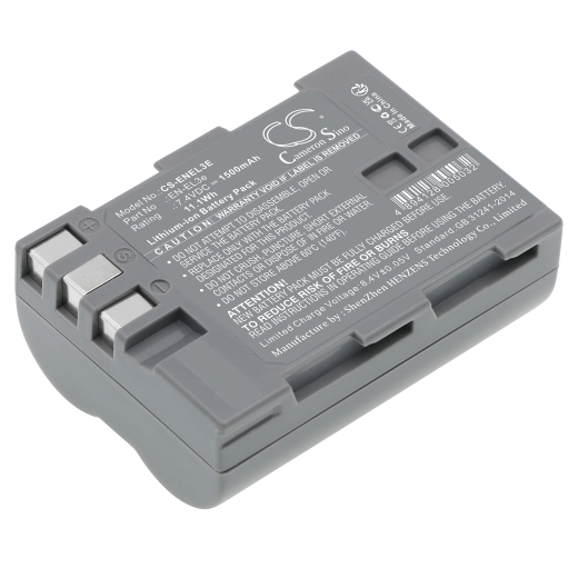 7.4V 1500mAh / 11.1Wh Li-ion Akku f.:NIKON Model: EN-EL3e, D100, D200, D300, D300S, D50, D70, D700, D70s, D80, D90