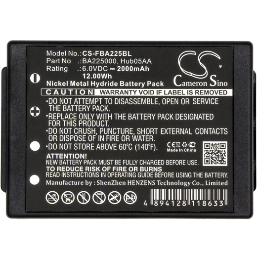 6.0V 2000mAh / 12.0Wh 2000mAh / 12.0Wh Akku f.:HBC Model: 005-01-00615, BA205000, BA205030, BA206000, BA206030, BA225000, BA225030, BA225031, FuB05AA,